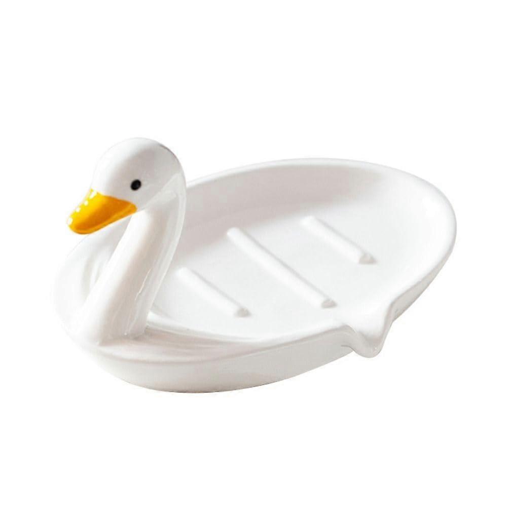 White duck ceramic soap dish self-draining soap dish rack soap dish washing soap rack ceramic soap layer shower bath kitchen sink