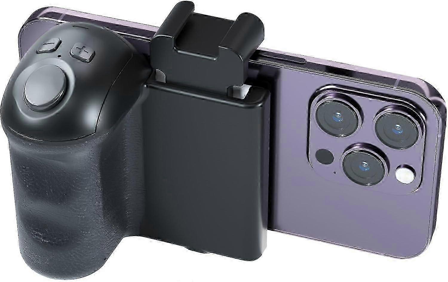 Phone Camera Grip with Zoom Remote, Smartphone Handle Holder with Wireless Shutter, Phone Filming Accessories Vlog Shooting