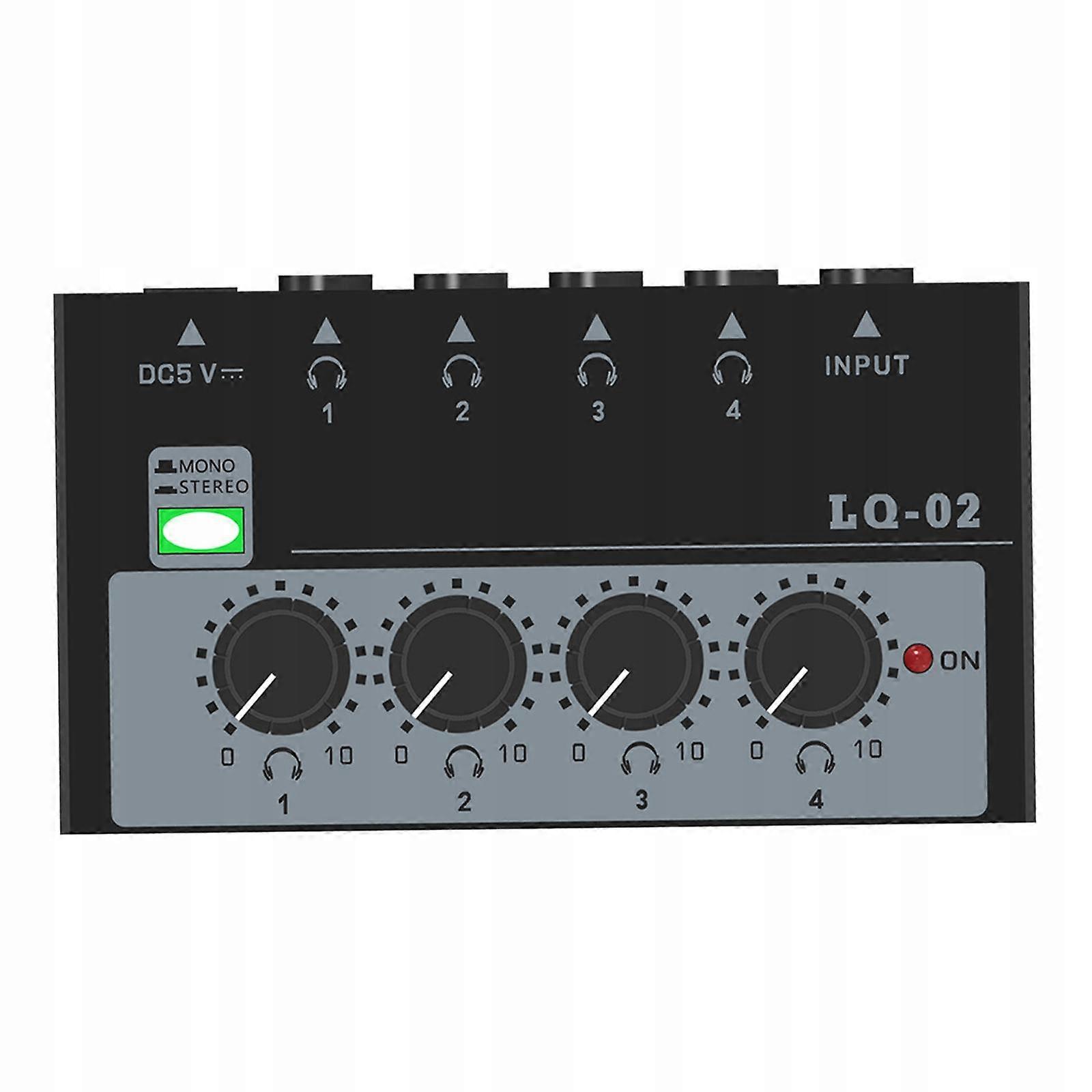 4 Channel Line Mixer Mini Audio Mixer For Stage Sub Mixing Guitars