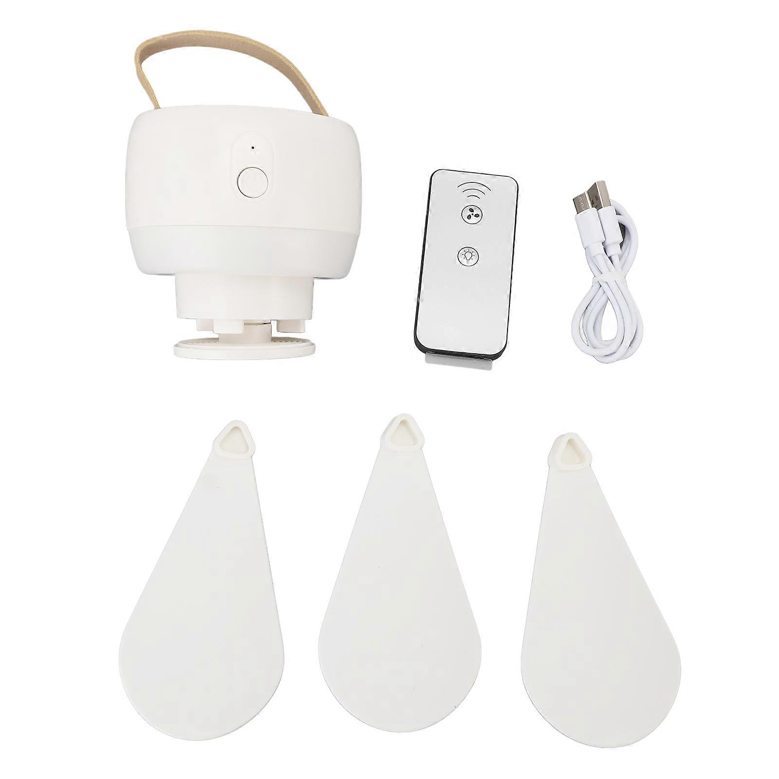 Fan Light Remote Control Rechargeable Quiet 3 Speeds Cordless Portable Hanging Fan Light for Outdoor Tent Home Dormitory