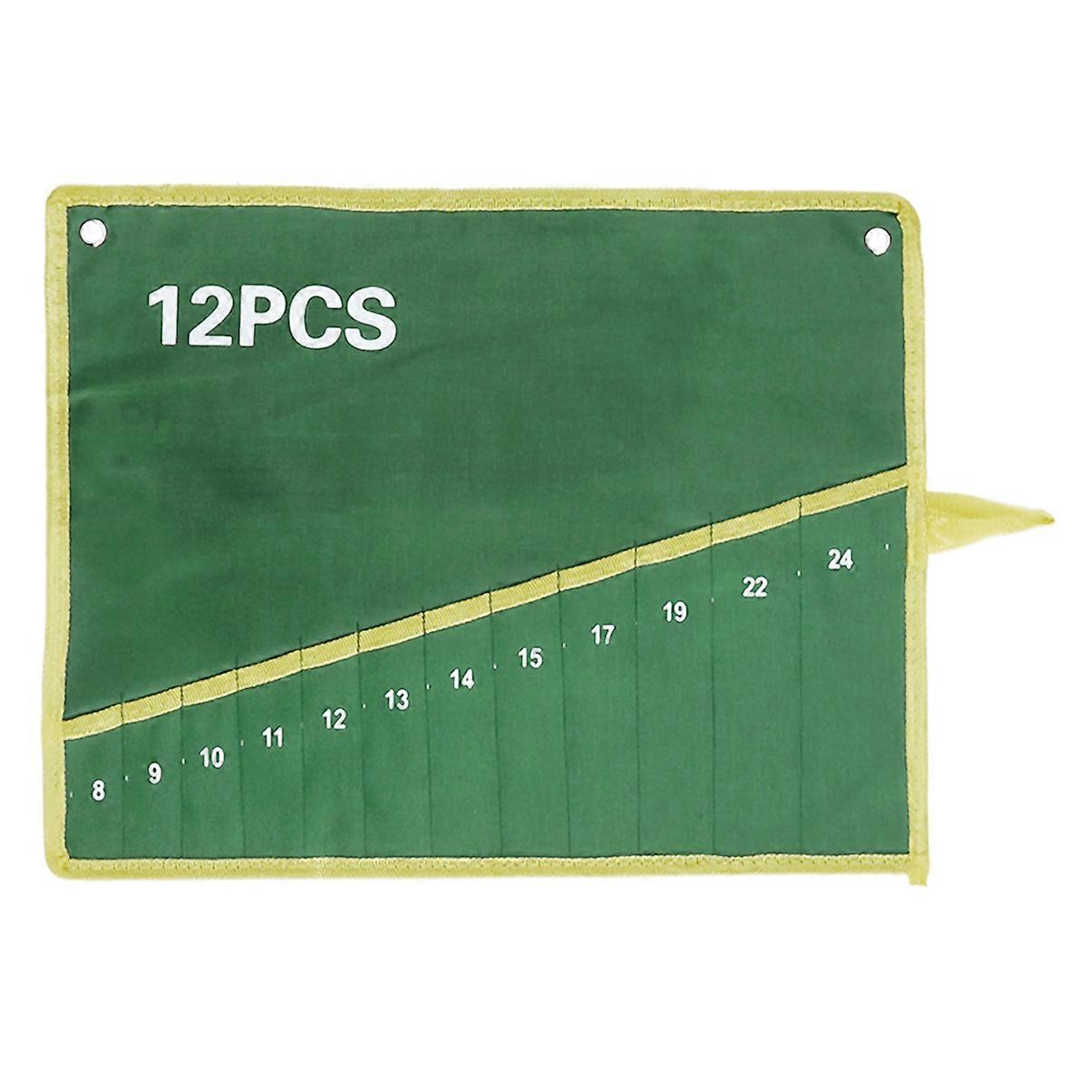 Durable Canvas Tool Roll with 12 Pockets for Workshop and Garage Use