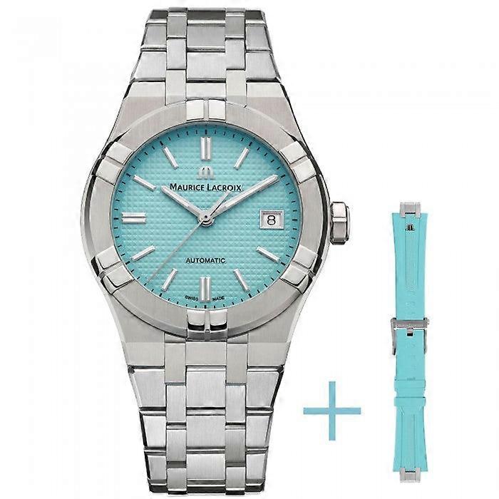 Maurice Lacroix Ai6007-ss00f-431-c Men's Aikon Automatic Limited Summer Edition 39mm Watch, Turquoise Dial, Stainless Steel Bracele