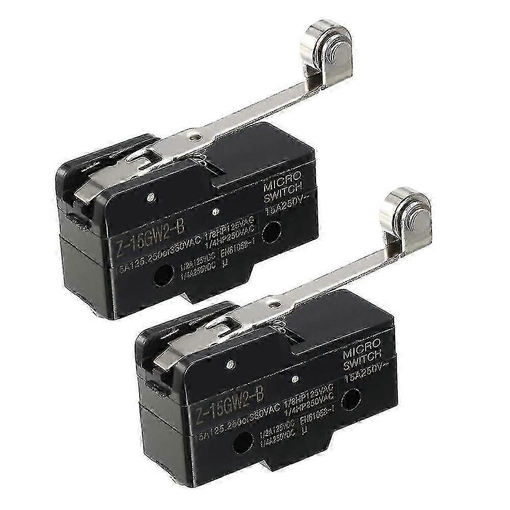 2PCS Z-15GW2-B 1NO + 1NC Long Hinge Roller Lever Mini Action Switches