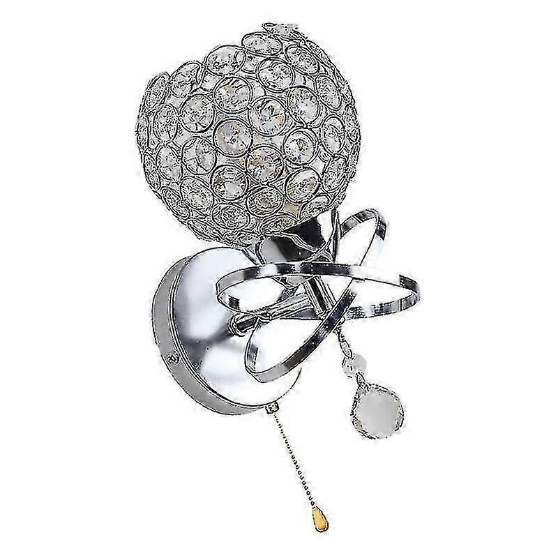 13*23Cm Sliver Wall Light Fixtures 1pc Bedside Lamp With Pull Switch Bedroom Lamp Decoration Balcony