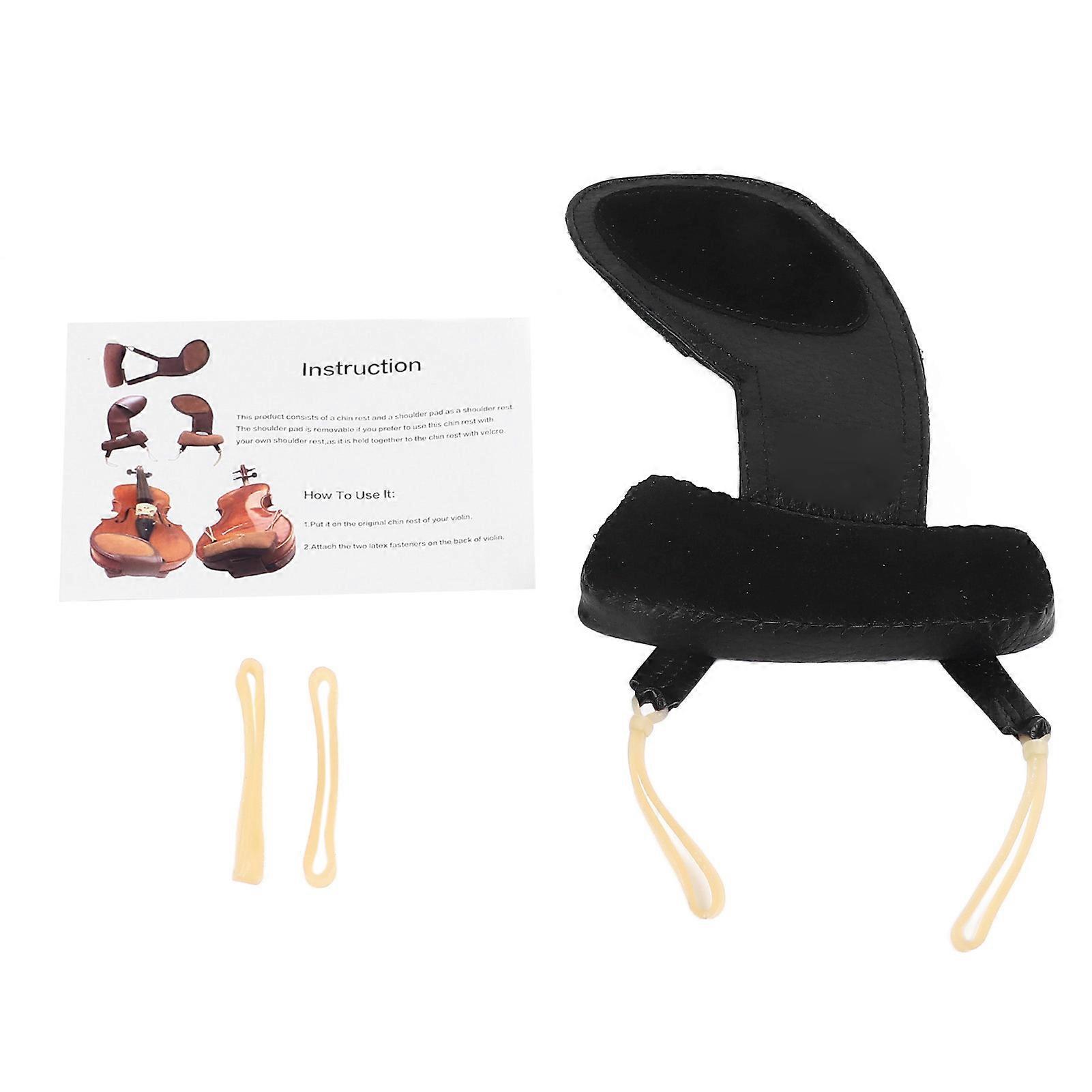 Violin Shoulder Rest Pad Comfortable Sheepskin Adjustable Chin Rest Cover Protector 3/4 to 4/4