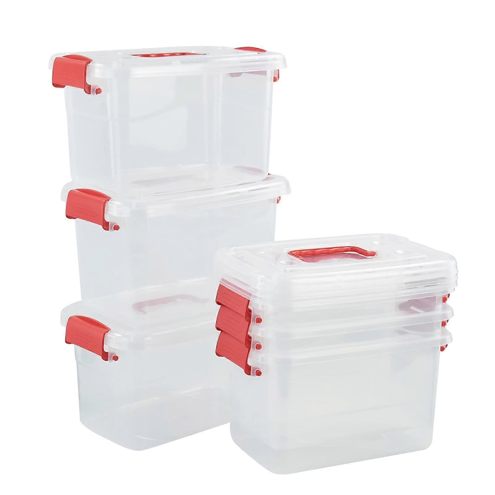 6 Quarts Clear Plastic Boxes with Lids Storage B 6 Quarts