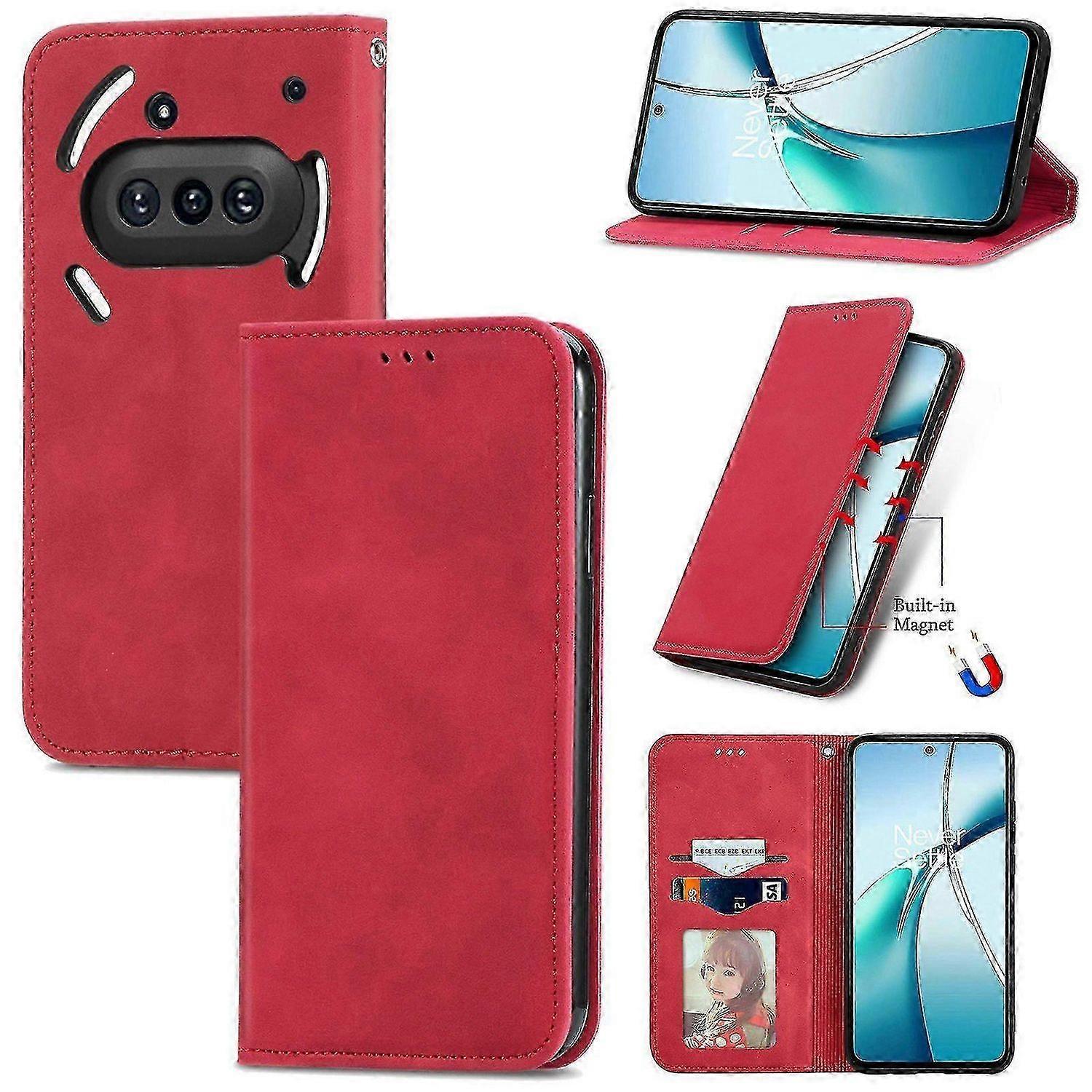 Nothing Phone (3a) Leather Case with Card Holder & Magnetic Absorption