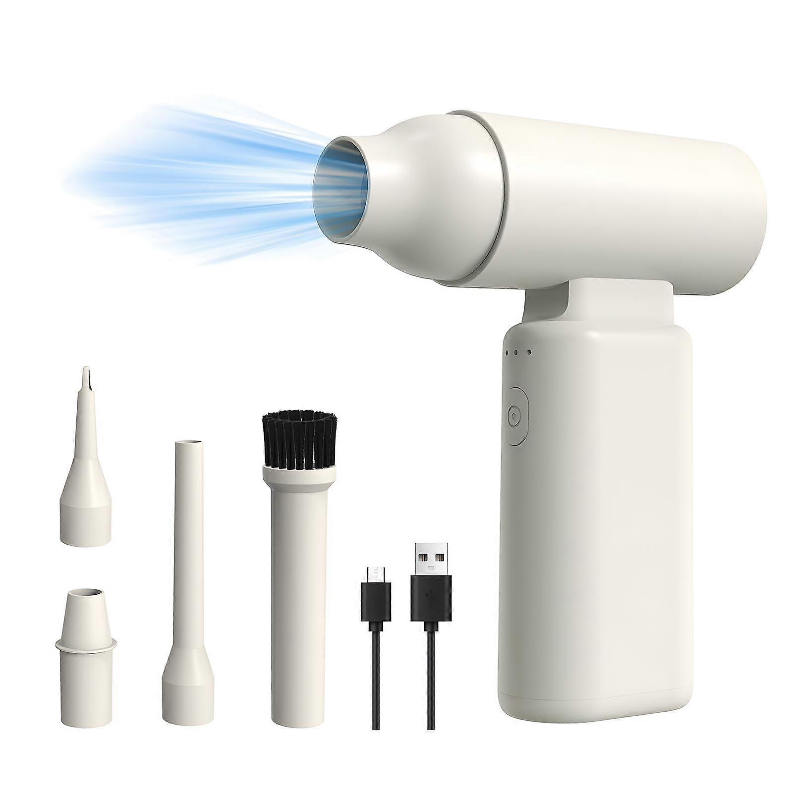 2 in 1 Air Duster Inflator - Rechargeable Cordless Electric Air Blower with Brushless Motor for PC Keyboard Cleaning and Inflating Swim Rings