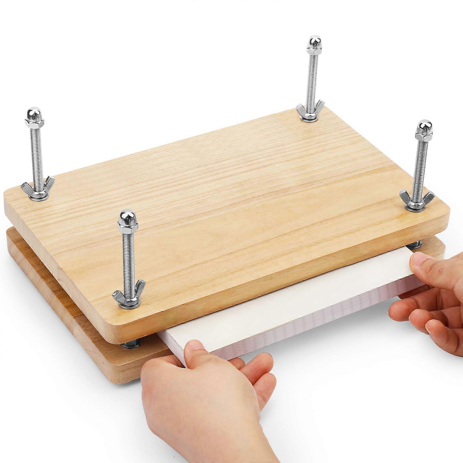Book Press—7.9'x11.6' Wooden Book Binding Press Bookbinding Kit and Easy Assemble Books Binding Kits for DIY Bookbinding