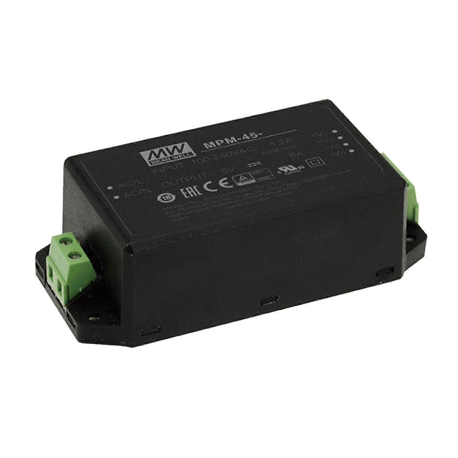 MPM-45-12ST Power Supply Module, 45W 12V 3.75A, UL and TUV Certified AC to DC Converter, Compact Design