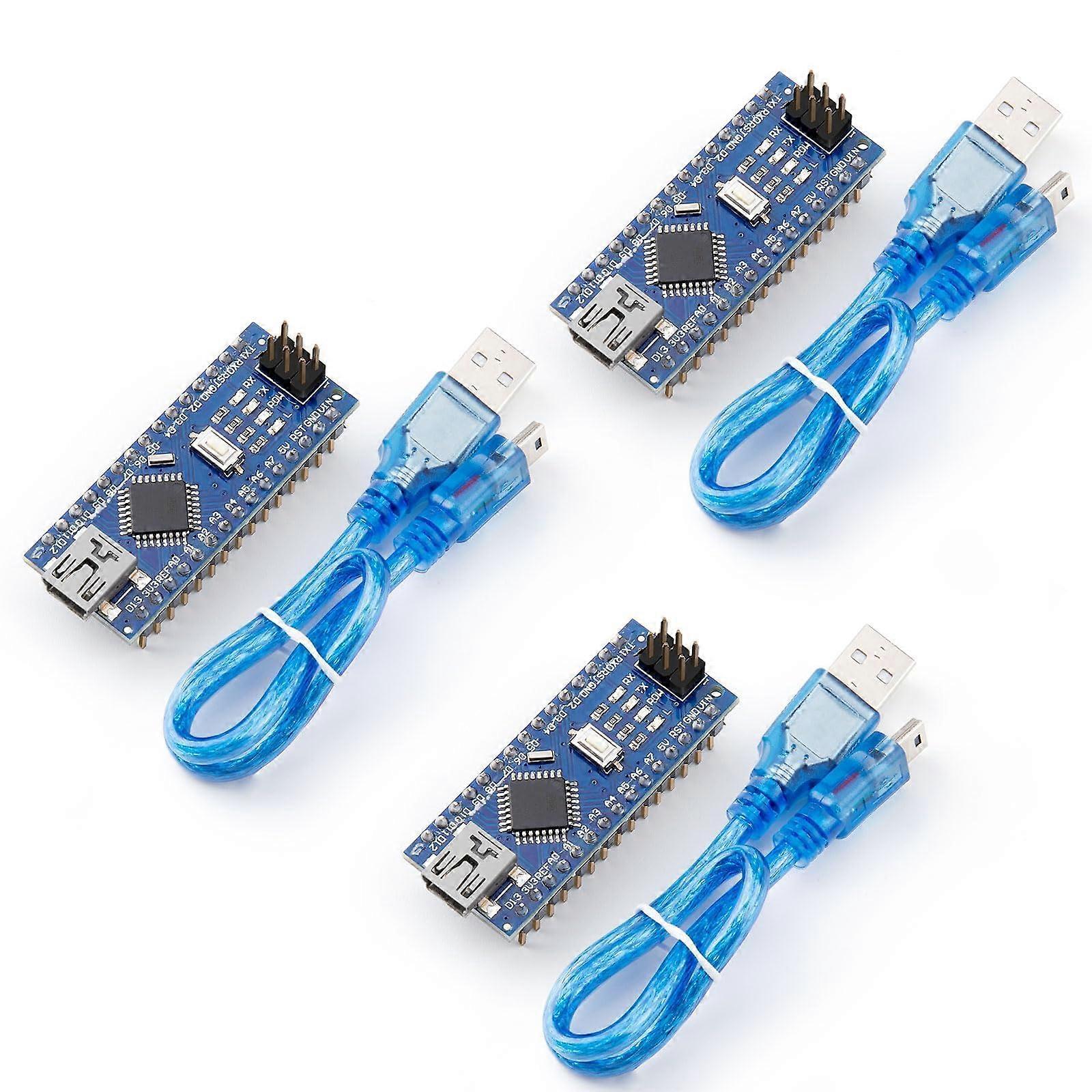 Presoldered Nano Boards with USB Cable for Arduino Projects, Compact Size, Easy Installation and Compatibility