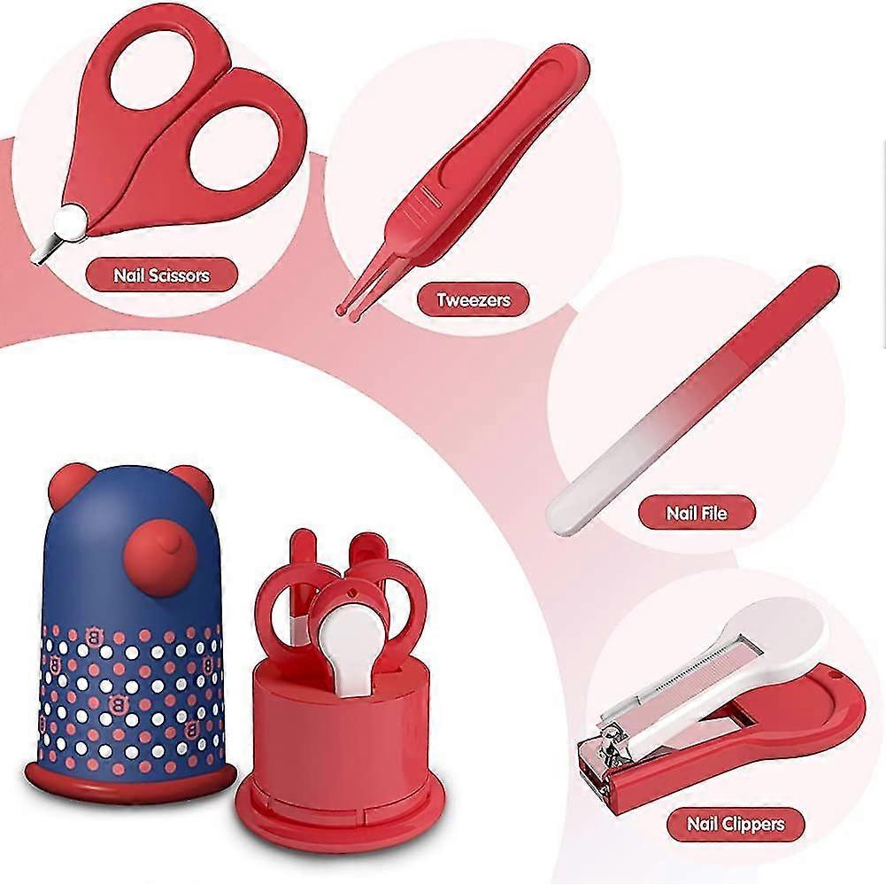Baby Manicure Set,baby Manicure Kit 4 In 1 With Case,baby Nail Clippers,scissors, File