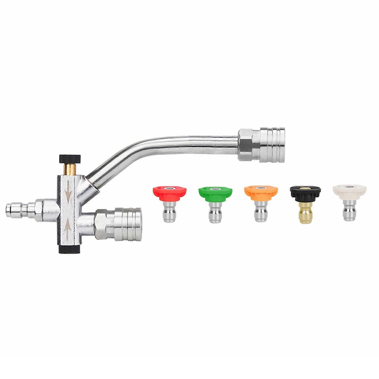 Pressure Washer Double Tip Attachment Kit Portable Gutter Cleaning Tool for Car Motorcycle Washing