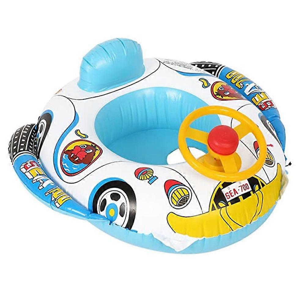 Toddler Seat Float Boat Inflatable Swimming Ring with Horn Summer Water Toy