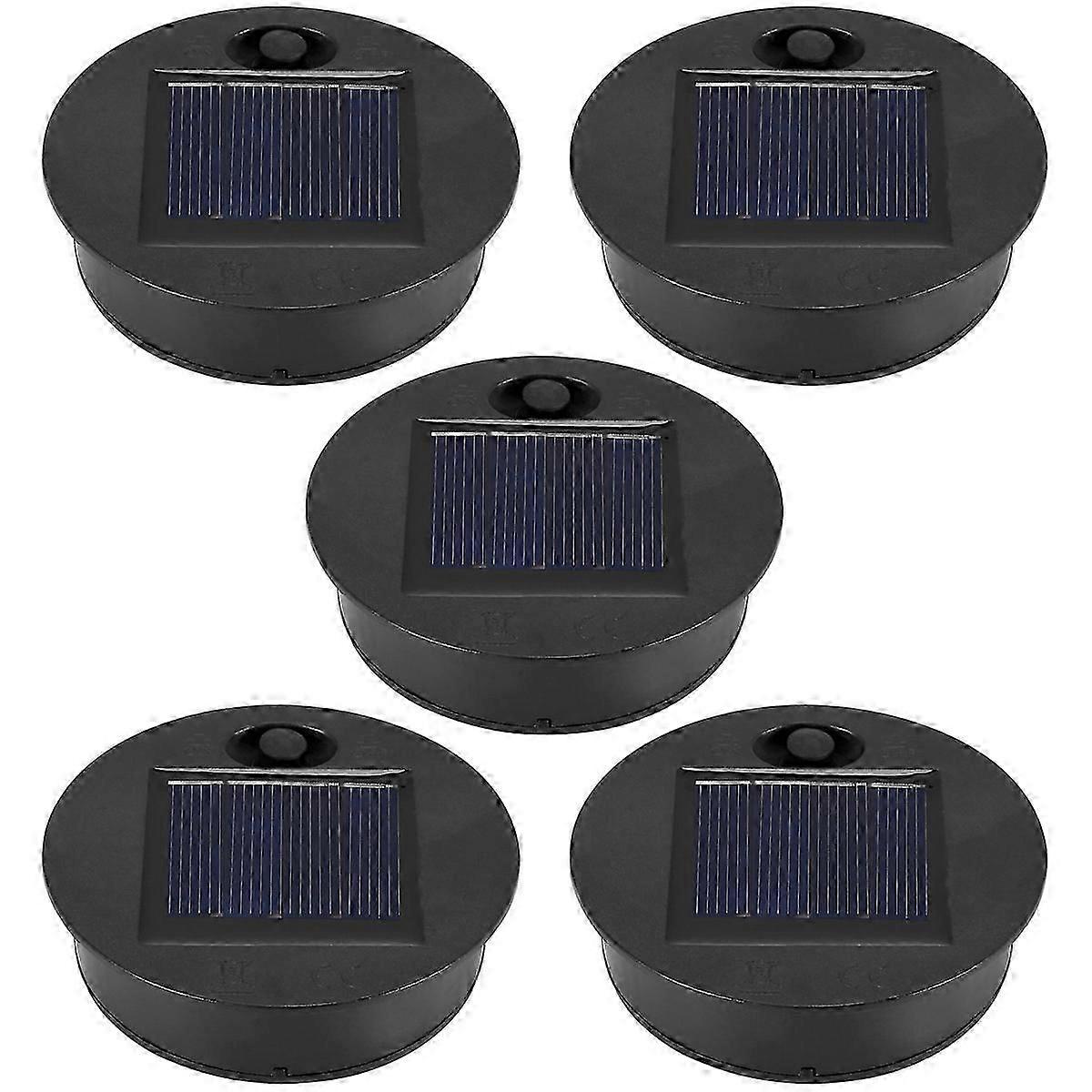 5 Pack Replacement Solar Light Parts(Top Size 2.76 Inches, Bottom Size 2.36 Inches),7 Lumens Warm Wh