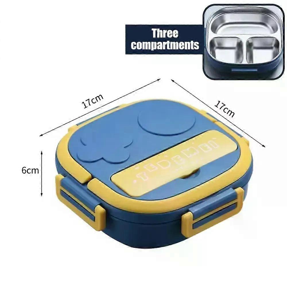 Students and children layered stainless steel insulated lunch box sealed compartment lunch box with cutlery portable lunch box