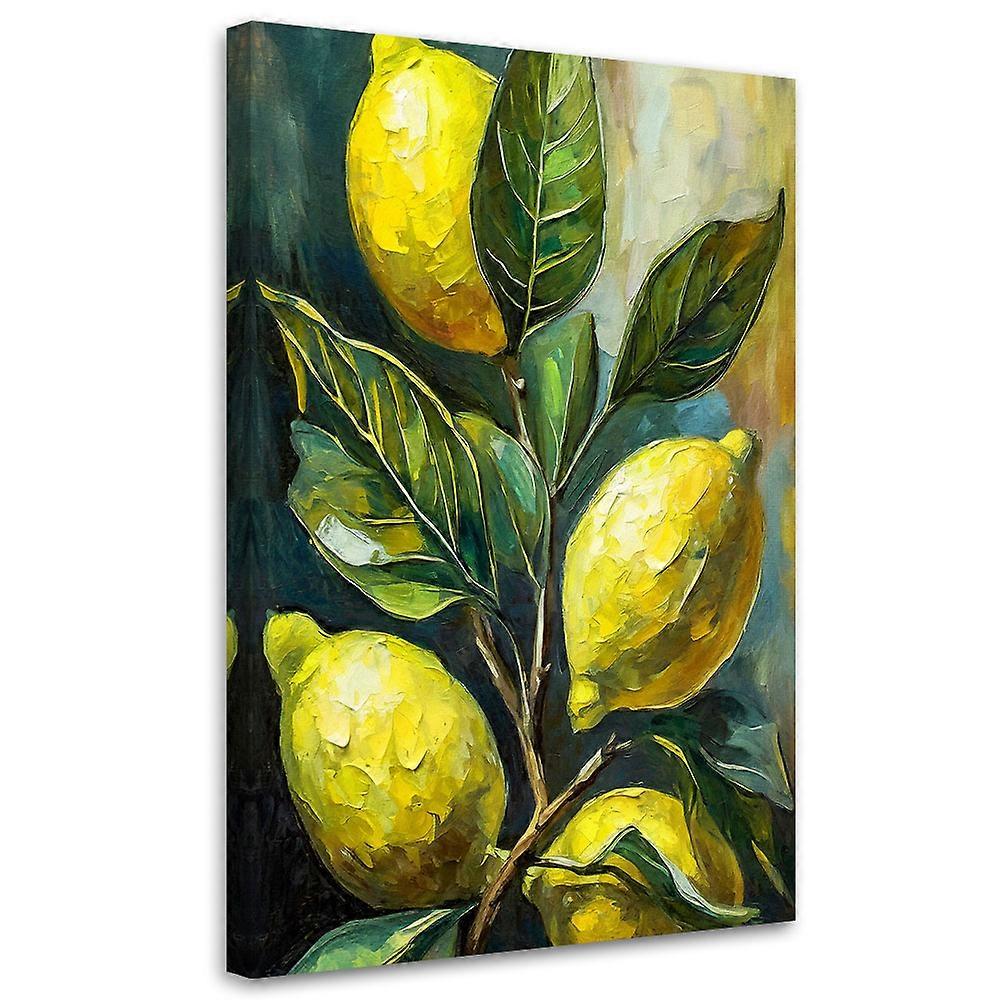 Impression sur toile, Citrons et feuilles - 60x90