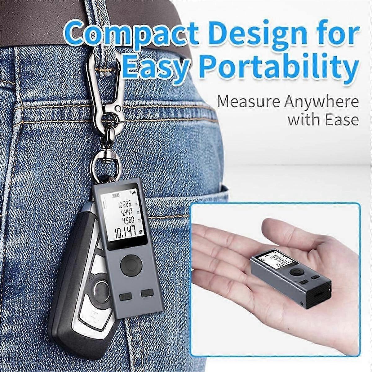 50M MiniSmartLaserDistanceMeterMeasure Infrared Rangefinder USB Rechargeable Portable Handheld Laser Range Finder Tools