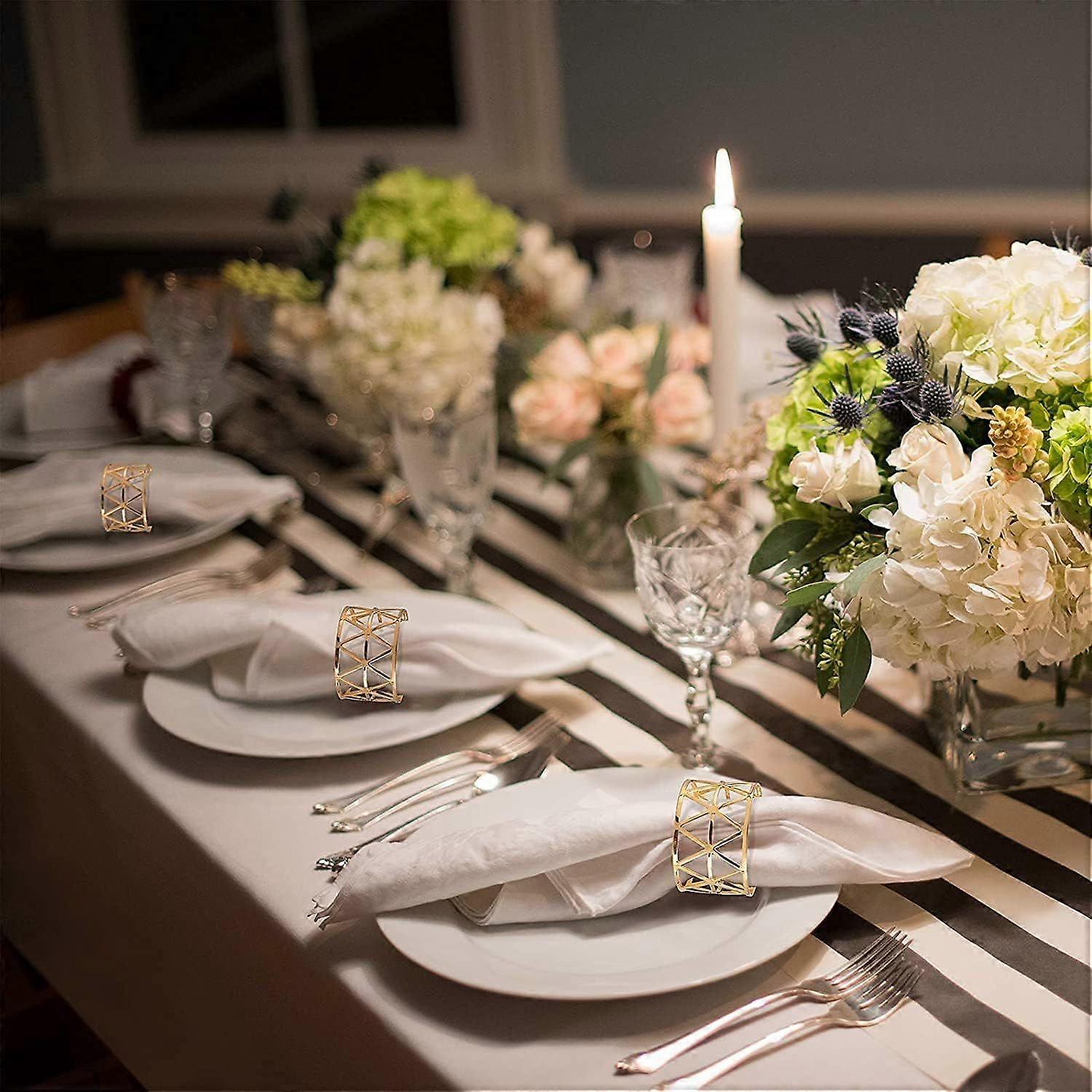 12 Pcs - Gold Napkin Rings, Table Decorations