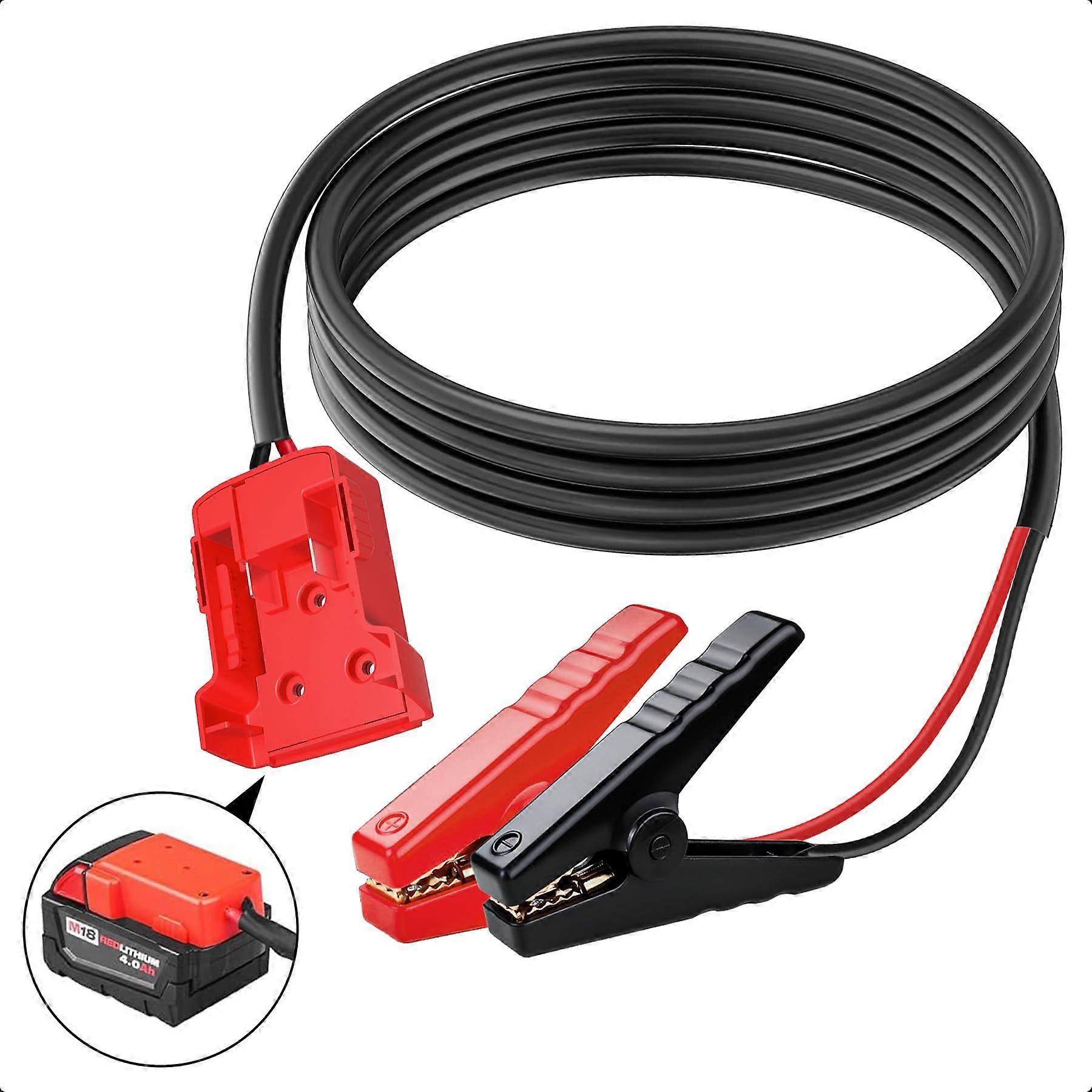 Jumper Cable Clamps Compatible with Milwaukee 6.2FT M18, 8AWG Battery Jumper Starter