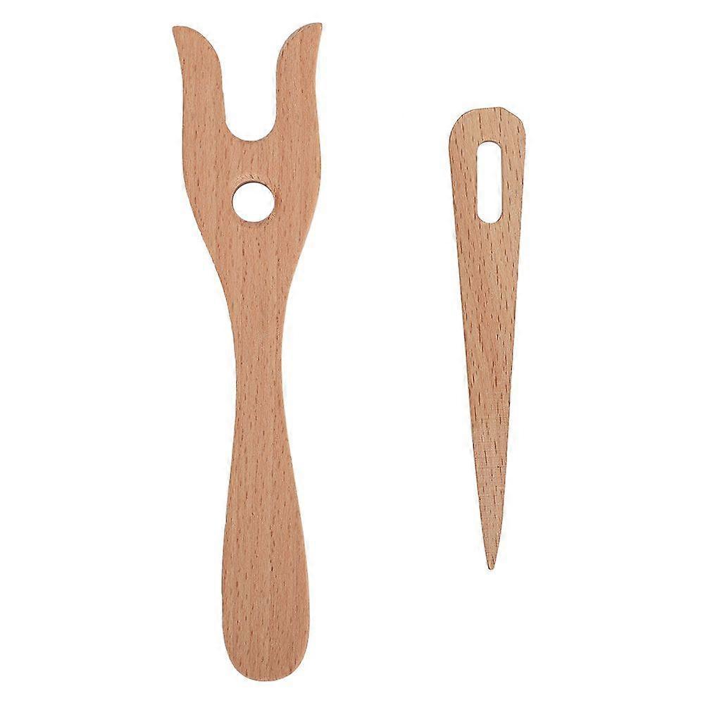 Fork Type Wooden Knitting Tools DIY Weaving Supplies