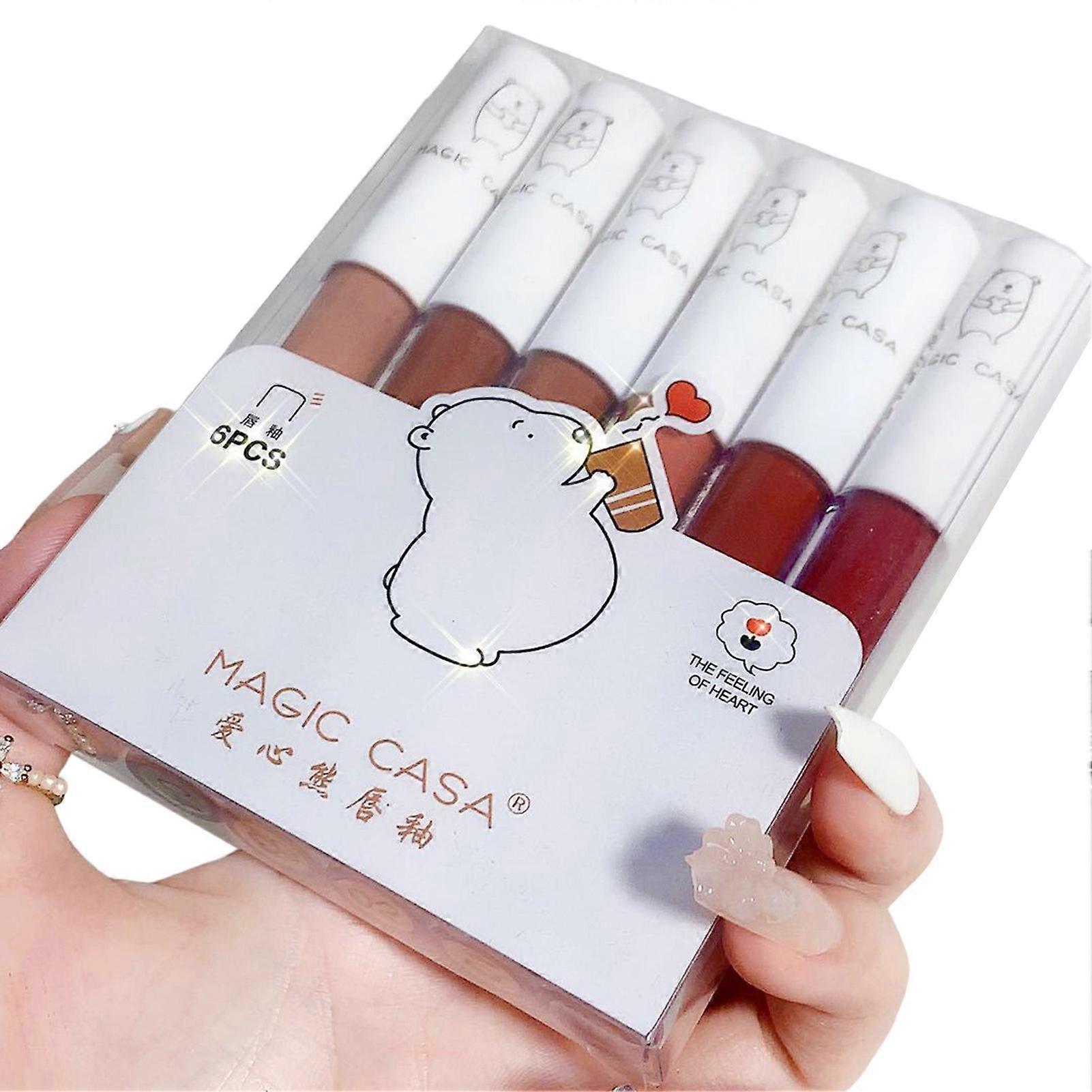 6pcs Moisturizing Matte Liquid Lipstick Smooth Soft Quick-Drying Lip Glaze