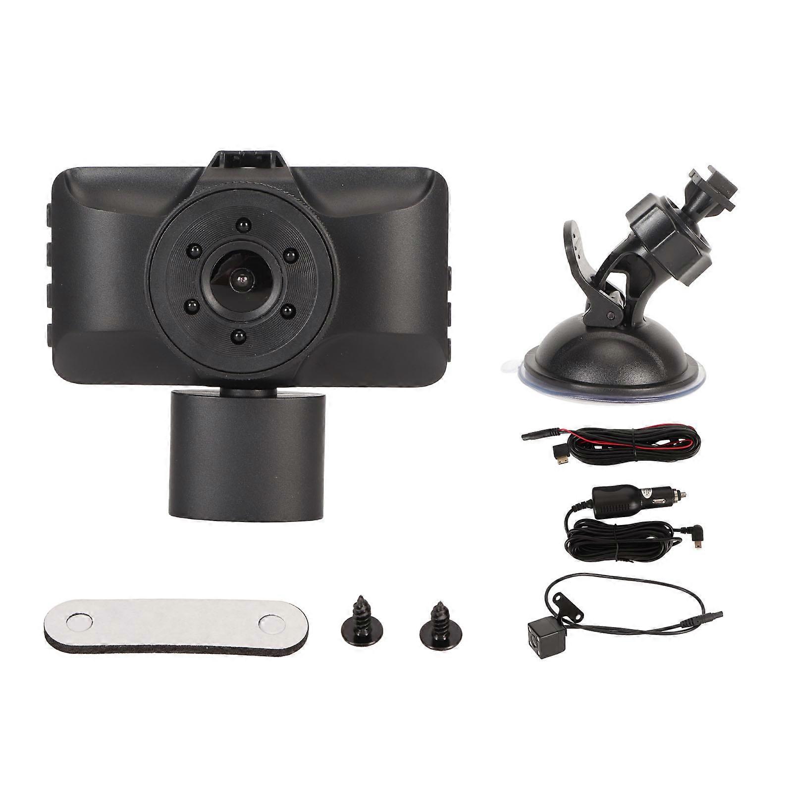 1080P Traffic Recorder Front Rear Camera 180mAh 640x360 3.0 Inch Color Display Mini USB HD Car Dash Cam with Night Vision