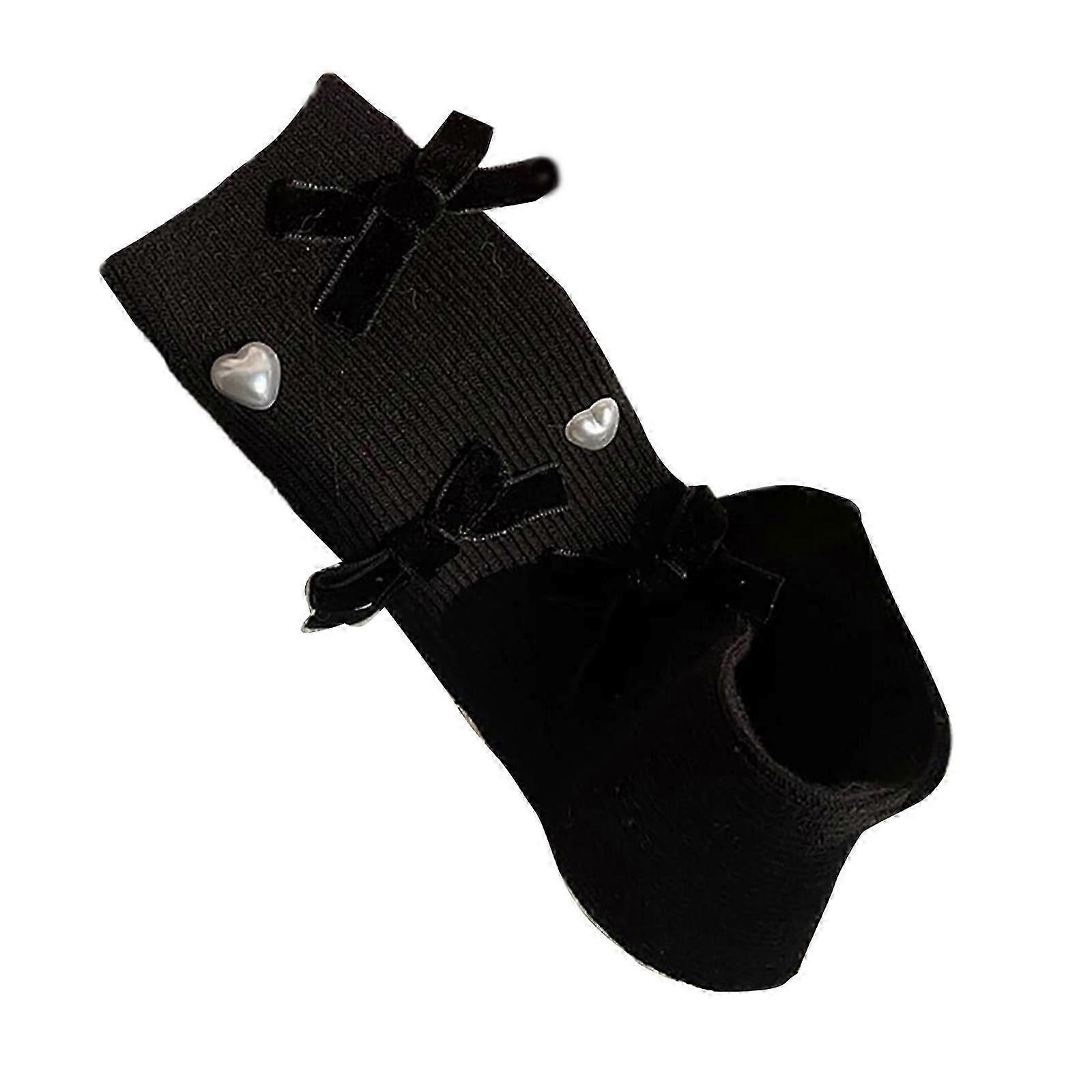 Niños Niñas Calcetines de algodón por encima del tobillo Calcetines Ballets Estilo Lazos Calcetines Calcetines de tubo medio Calcetines casuales Calcetines sueltos simples Amarillo