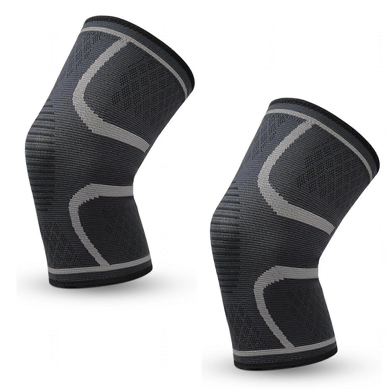 Knee Brace Compression Sleeve Support for Knee Pain Relief, ACL, PCL Injury Recovery, Meniscus Tear, Size C-M, 2 Pack