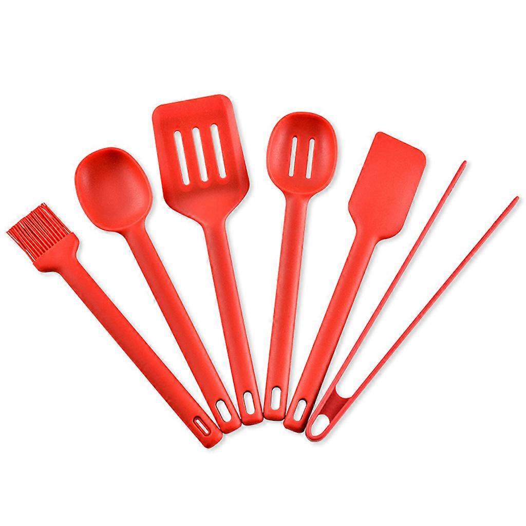 6-piece Set Kitchen Utensils Set Silicone Kitchenware Kitchen Cooking Spatula Set Kitchen Utensils Kitchen Cooking Tools  Red