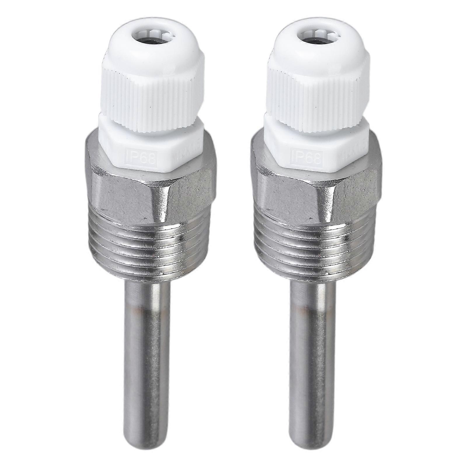 2pcs Stainless Steel Temperature Sensors Immersions Sleeves 1/2Inch 8x50mm for Accurate Measurements Precise Fit