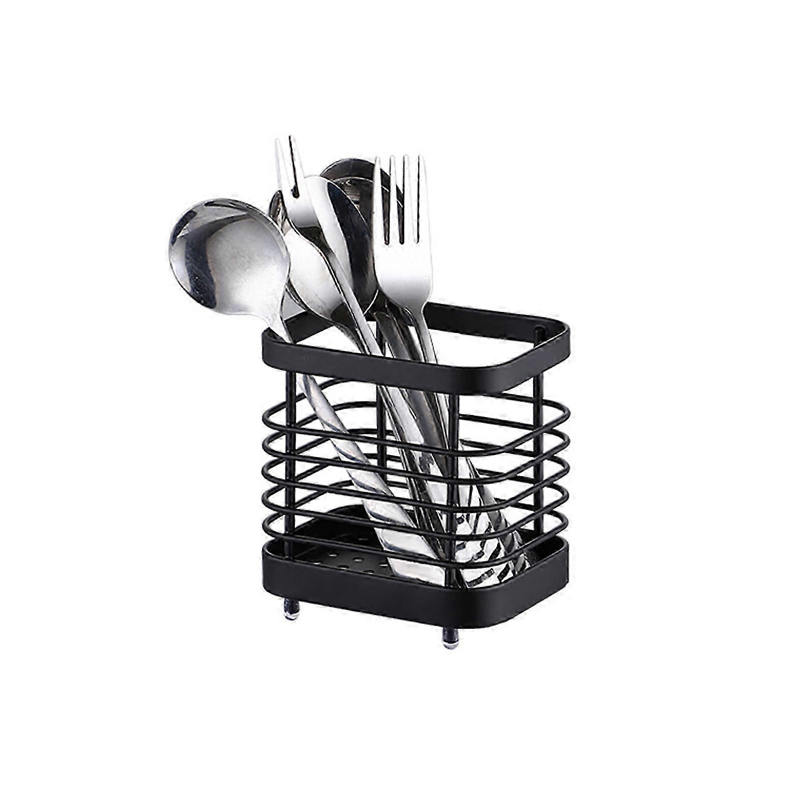 Rustfritt stål Bestikkstativ Kjøkkenvask Ryddig redskapsholder Rack Drainer