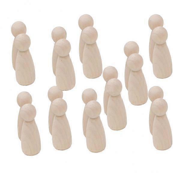 2x20 Pcs Puppet Wooden for Children Family DIY Hand Painted Crafts Art Projects