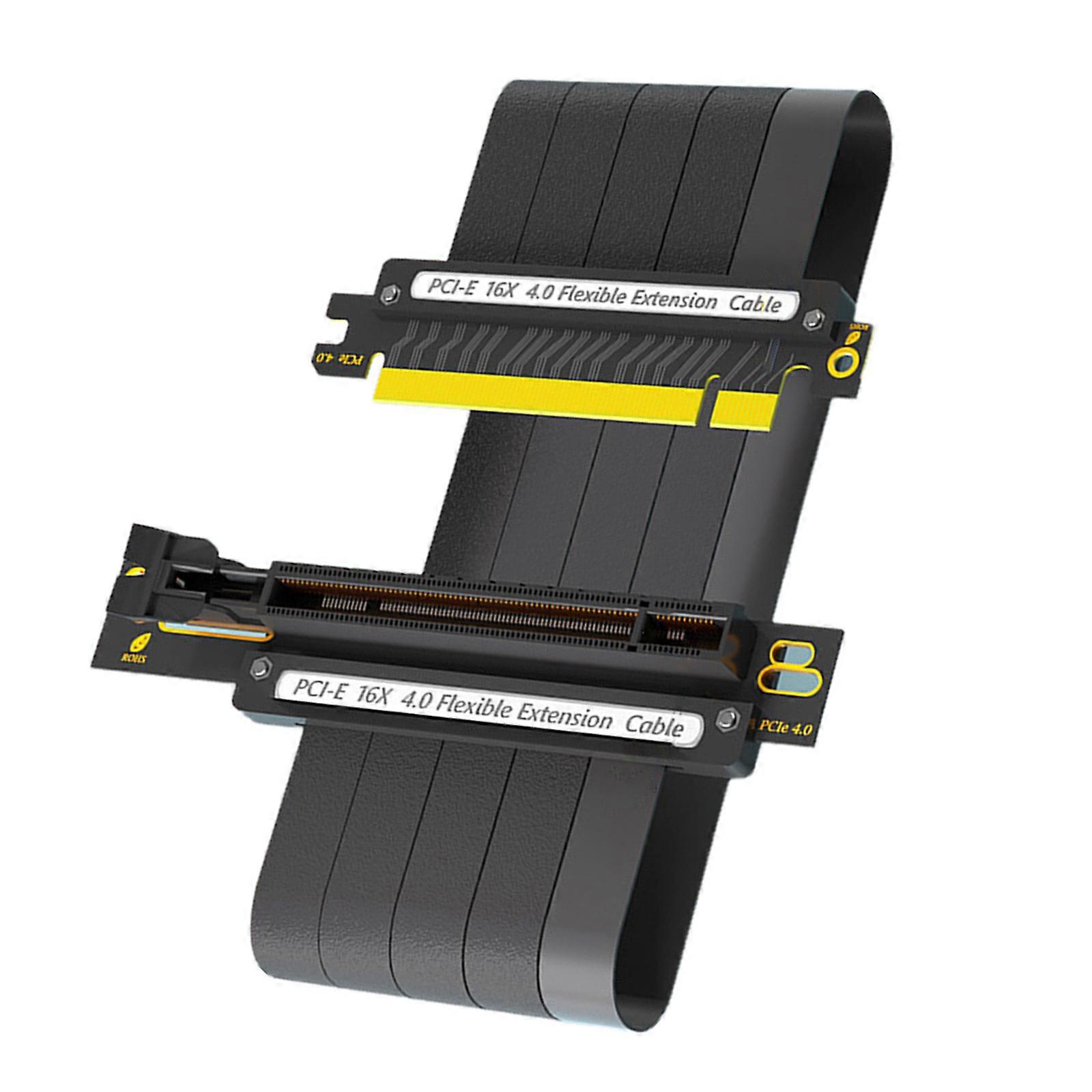 Full Speed PCIE X16 4.0 Extension Cable for Graphics Card Power Supply Shielded Extender 90° 180° Vertical Connector