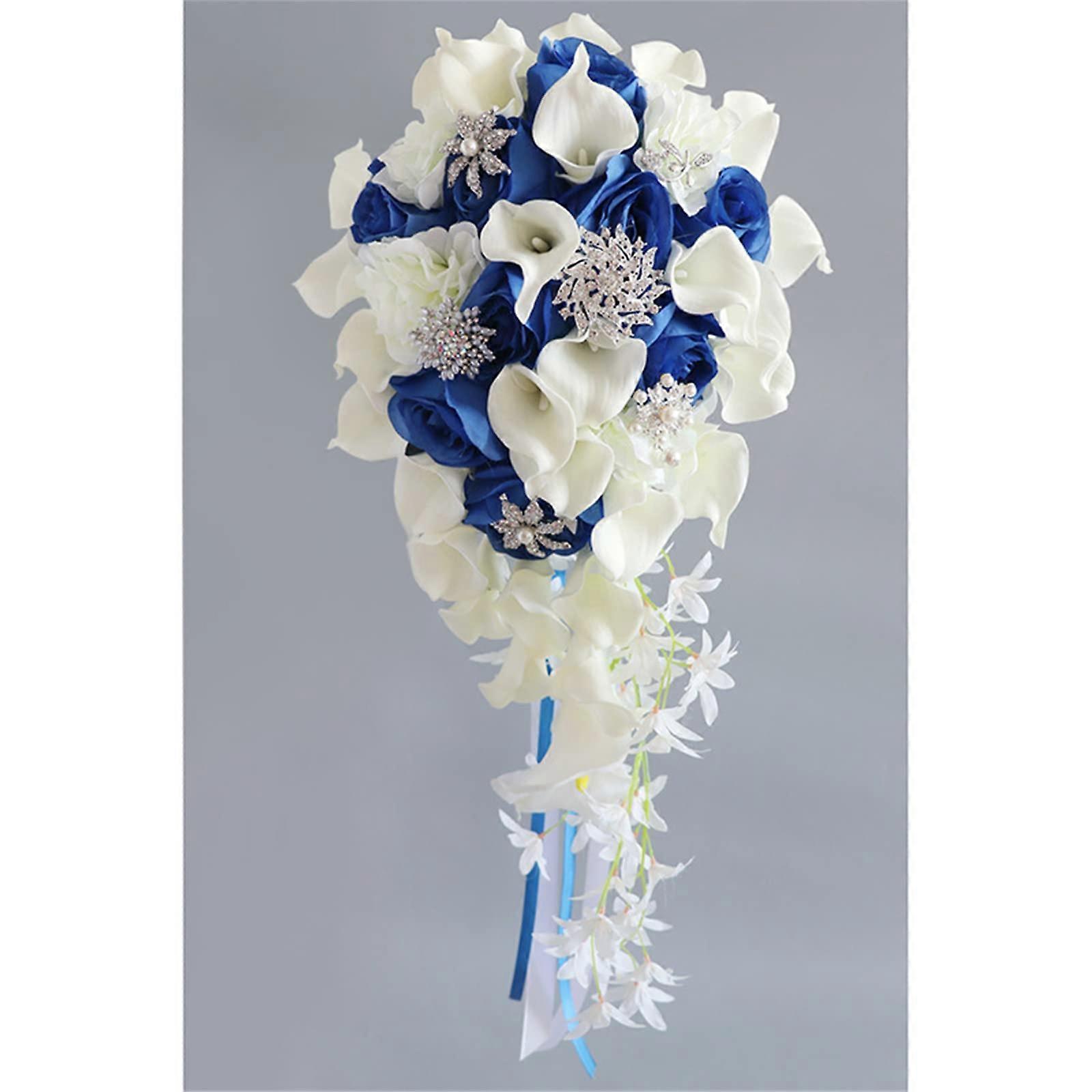 white calla lily bridal bouquets with crystal