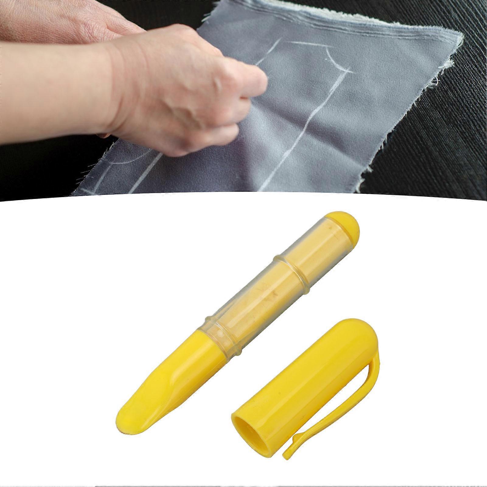 Fabric Chalk Marker Precise Marking Easy to Remove Multipurpose Portable Fabric Chalk Liner Pen for Sewing Quilting Crafting Yellow 