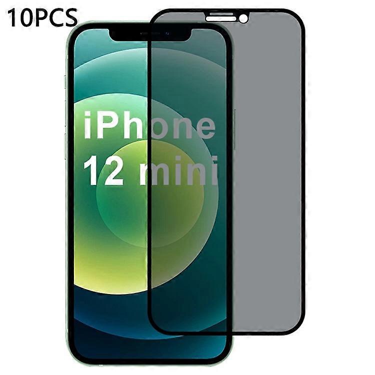 10Pcs / Pack Compatible For iPhone 12 mini Screen Protector 28-Degree Anti Spy 2.5D Silk Printing Film