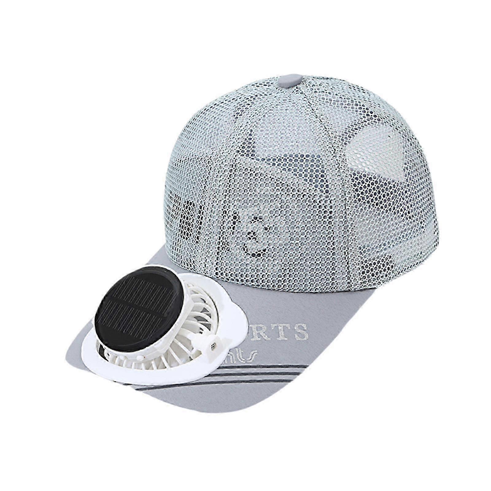 Black Sun Visor Hat with Fan, Suitable for Outdoor Activities like Running, Camping, and Backpacking, Features Solar or USB Charging Options