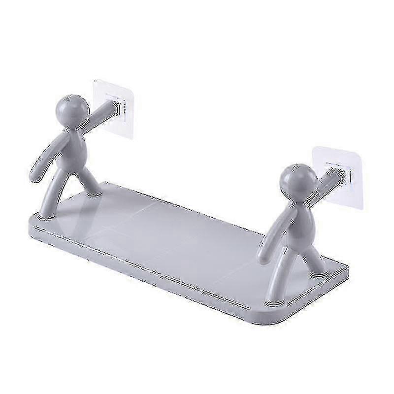 壁掛け型人型フックラック - バスルーム&キッチン収納 - グレー