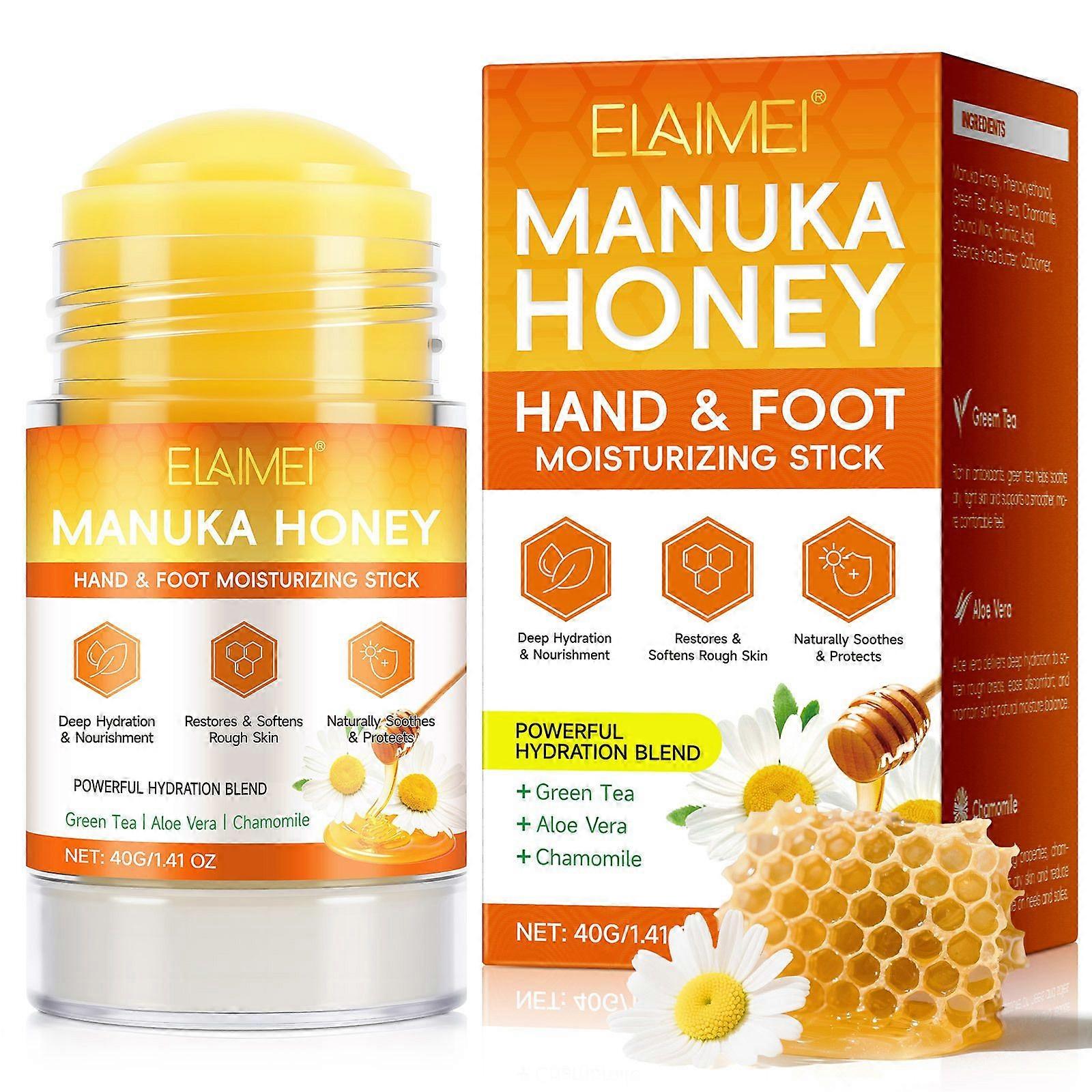 Środek do usuwania modzeli do stóp, Manuka Honey Hand & Foot Moisturizing Stick, Nawilżający i złuszczający krem do stóp na suche, popękane pięty i stopy