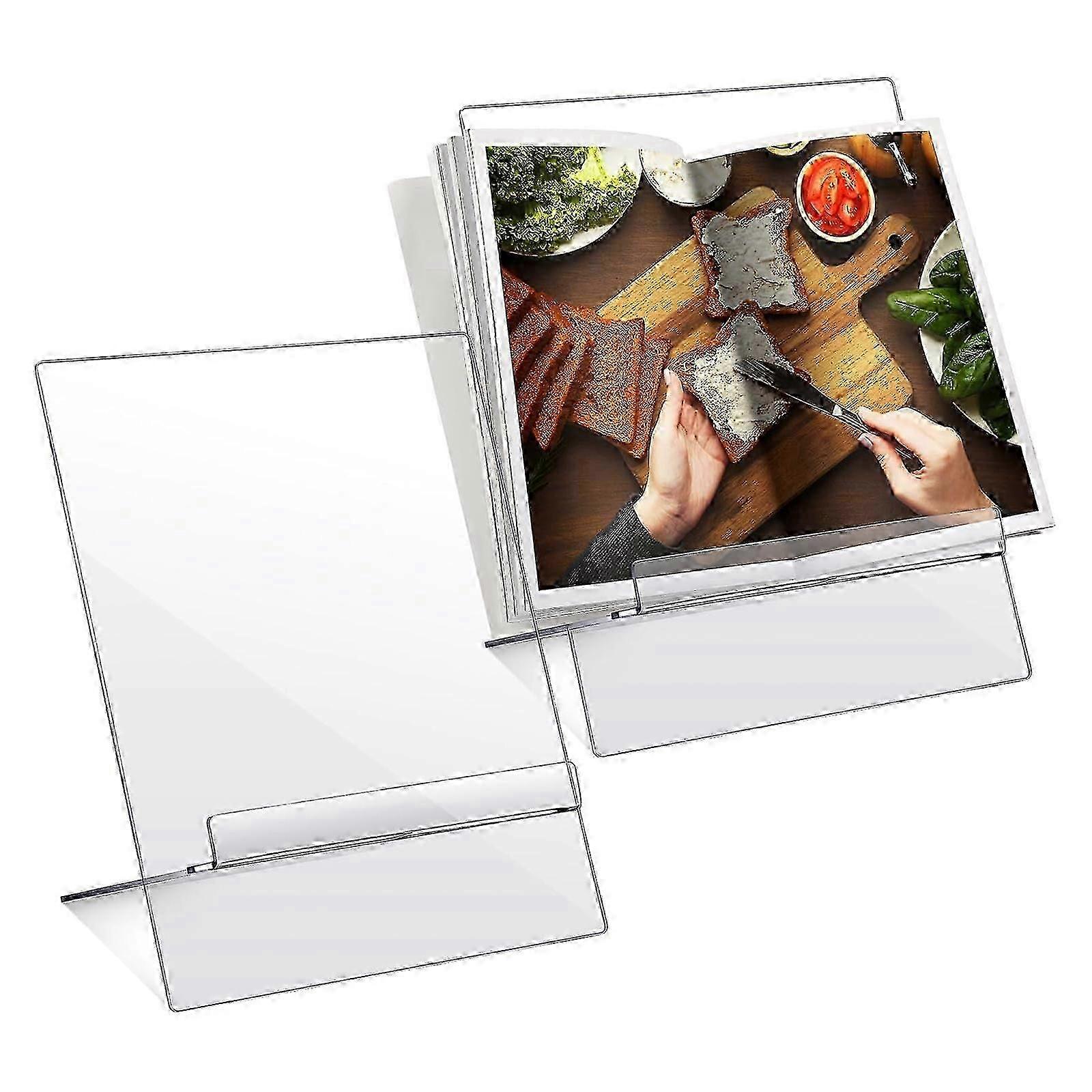 Acrylic Cookbook Stand, Transparent Recipe Holder for Cooking & Baking