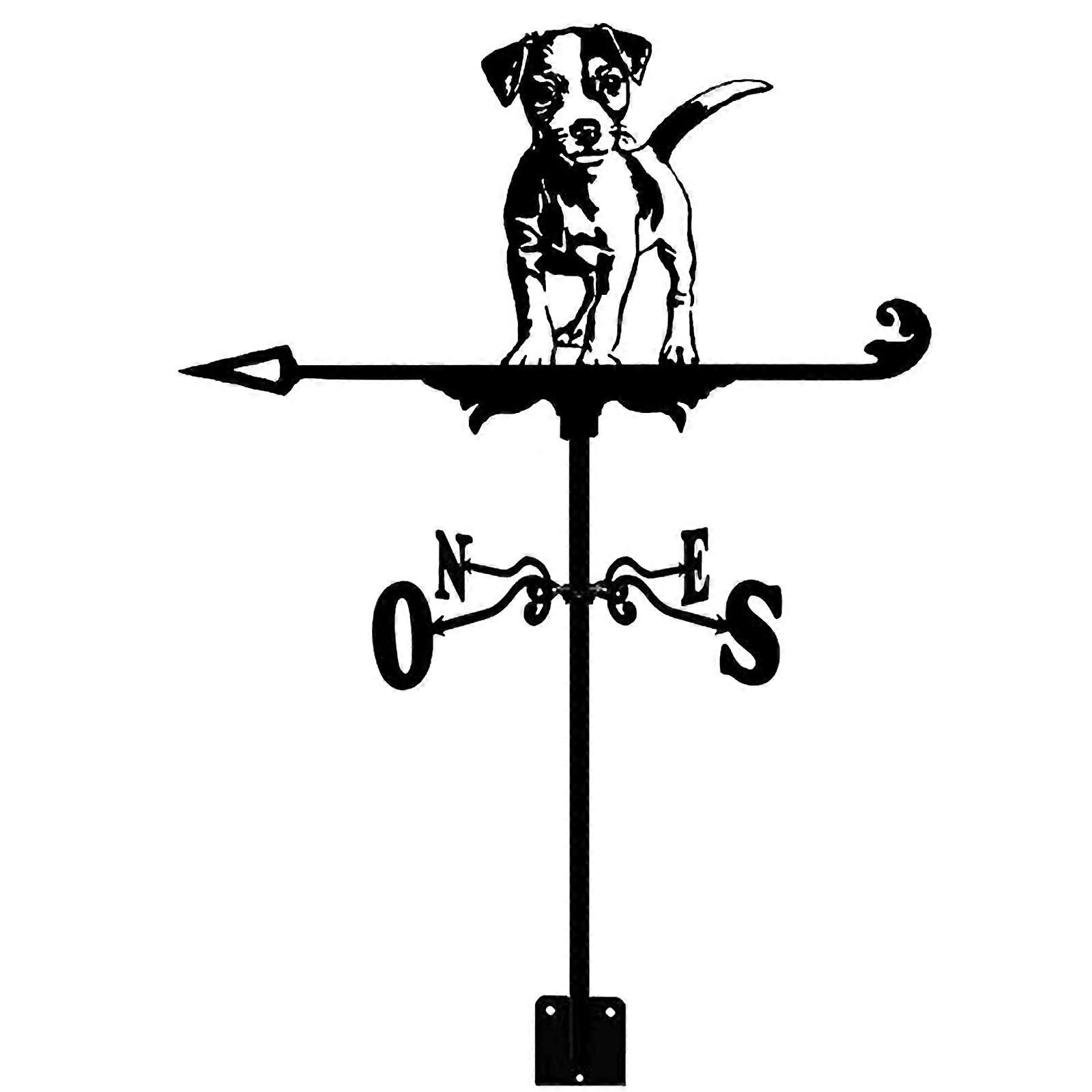 Dog Weathervane with Roof Mount, Wrought Iron, Wind Direction Display, Retro, Garden Ref: 7857