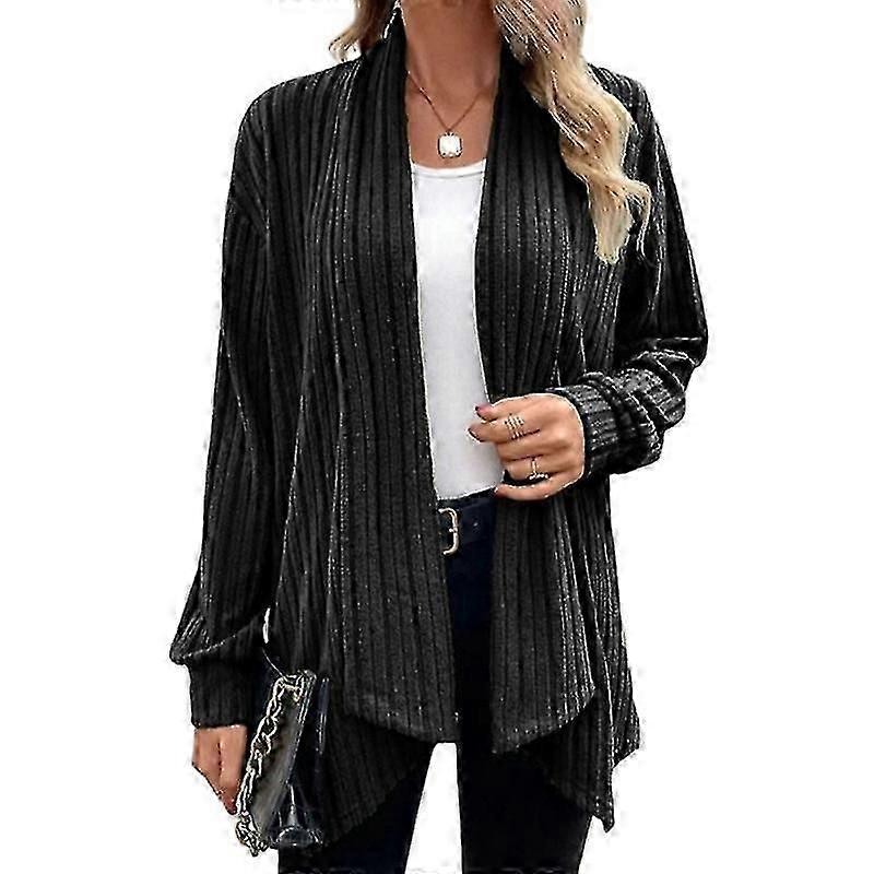 Frauen Leichte Strickjacke Pullover Langarm Achselzucken vxz