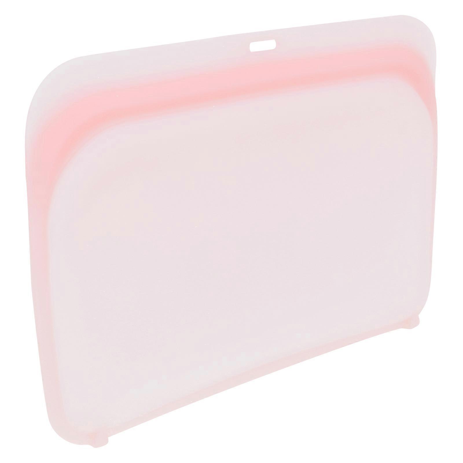 Silicone Container Bag Reusable Food Bag Home Use Rectangular Pink 580ml Food Storage 1Set