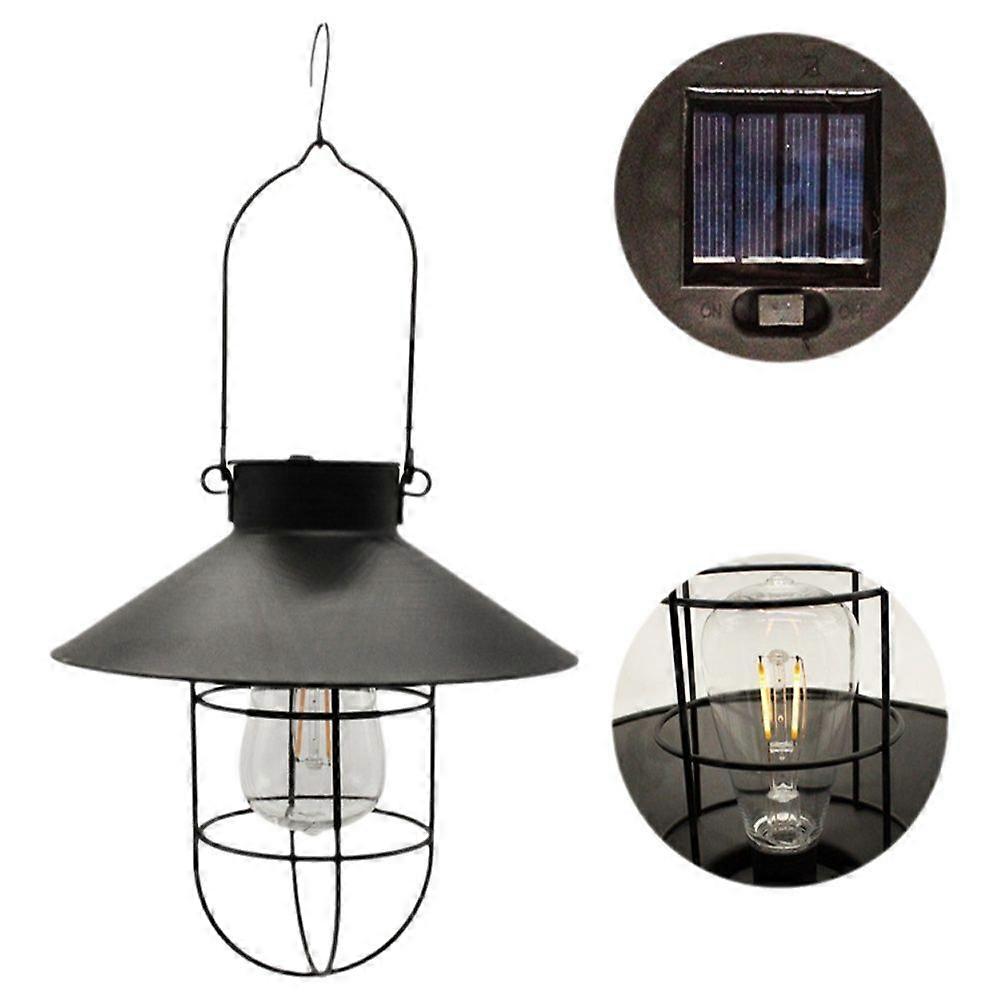 Lampada solare a LED retrò in tungsteno lanterna in ferro lampada a sospensione giardino cortile balcone lampada a sospensione decorativa per esterni