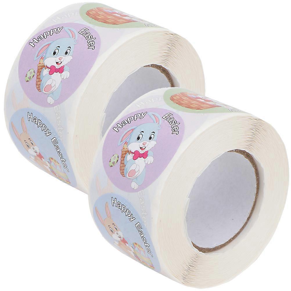 Cute Small Stickers Round present Wrapping Labels Easter Decorations Assorted Color Flower Packaging 2 Rolls