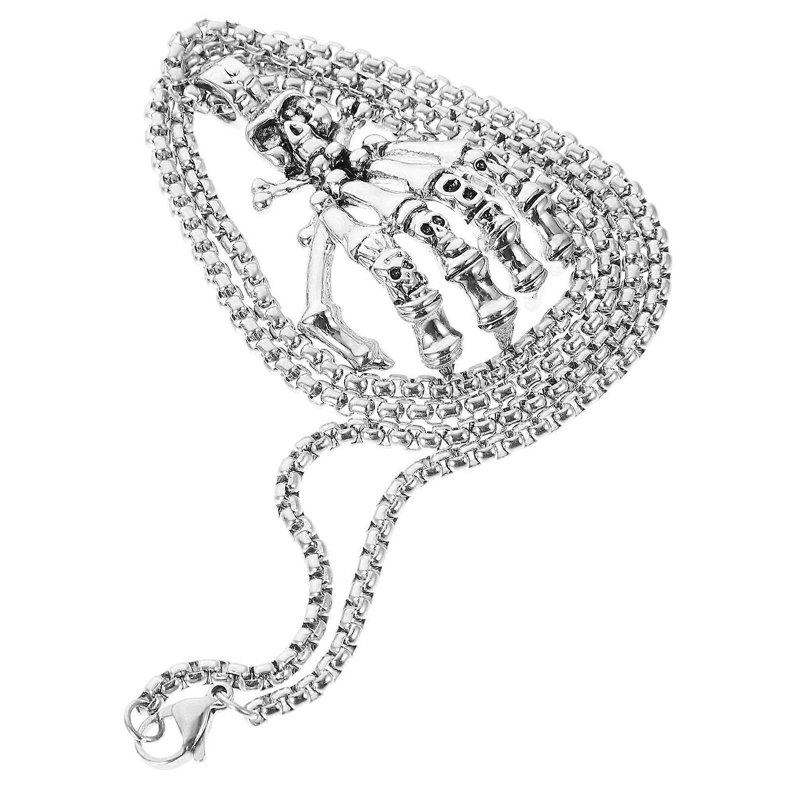 The **Halloween Skull Hand Necklace** is a bold and eye catching accessory designed for men who want to make a statement during Halloween or at