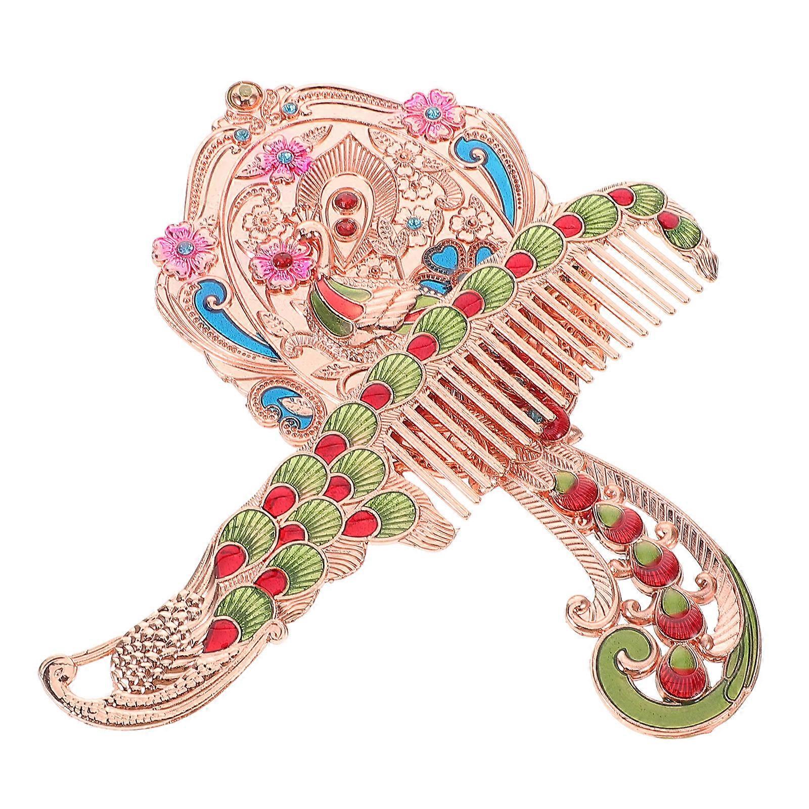 Vintage Makeup Mirror and Comb Compact Design for Party and Trip Metal 2Pcs