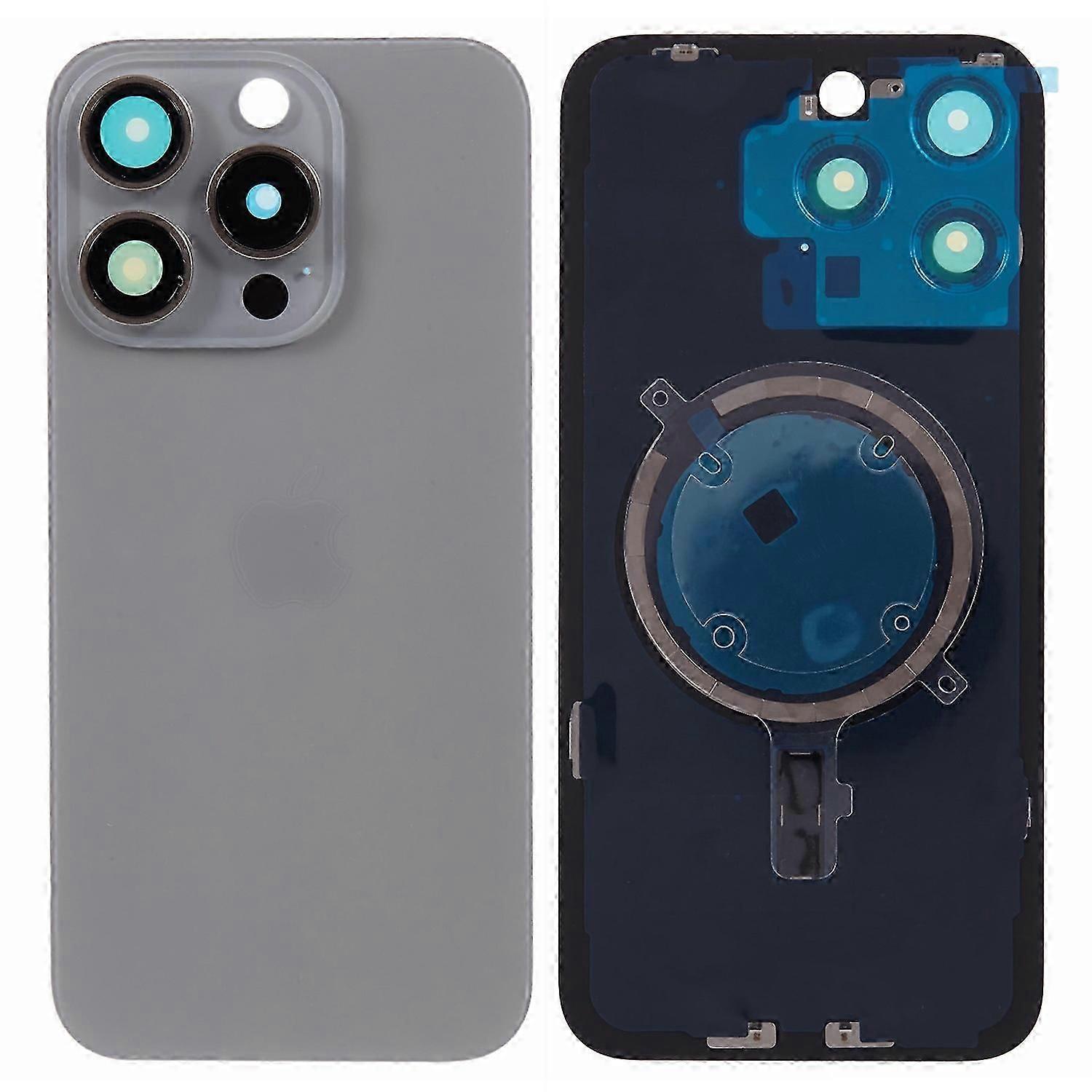 Type D For iPhone 15 Pro Battery Housing with Bracket + Camera Lens Cover Replacement Part