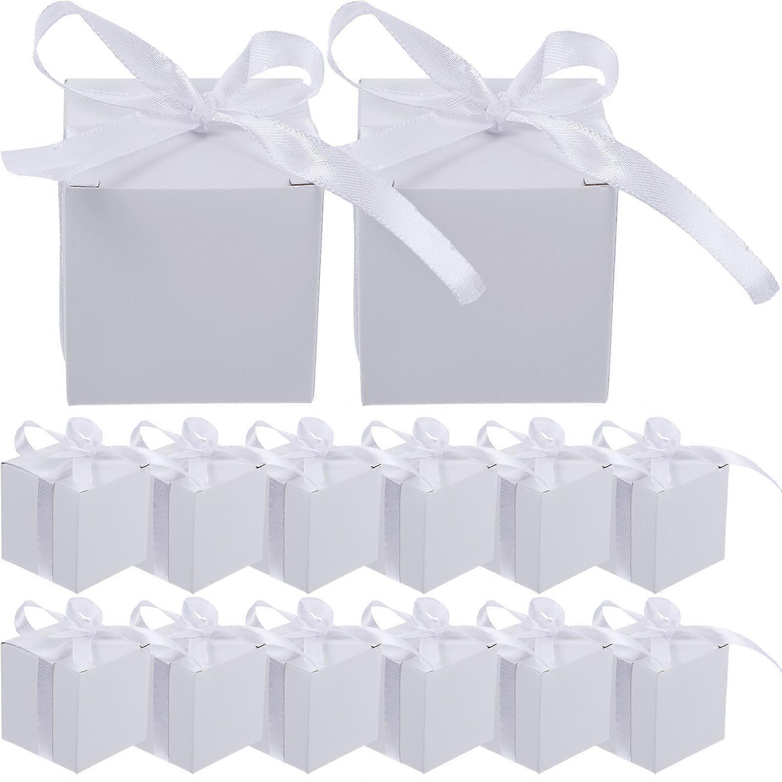 Paper Candy Boxes Set Portable Chocolate Packaging for Weddings, Parties & DIY Crafts Multi Use Gift Boxes with Ribbons for Candies & Cookies